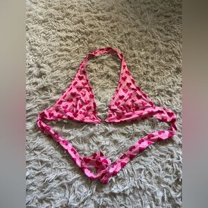 SHEIN Pink Heart Print Halter top